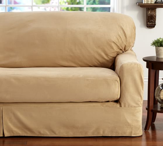 Separate Seat Square Cushion Loose Fit Slipcover Suedecloth Separate Seat Square Cushion Loose Fit