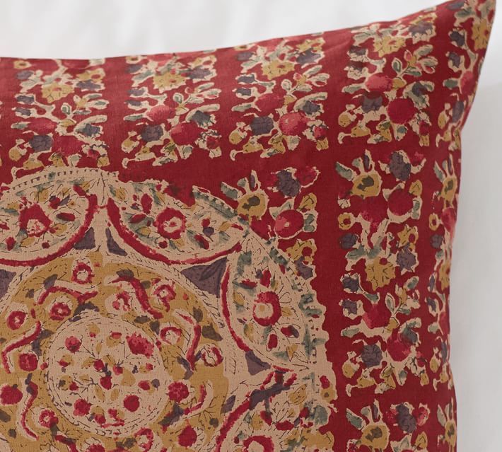 Kalamkari Printed Medallion Decorative Pillow Cover Pottery Barn