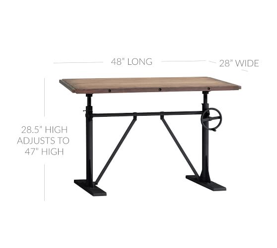 Pittsburgh Crank Standing Desk Office Desk Pottery Barn