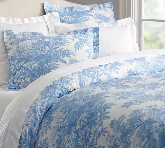 Matine Toile Duvet Cover King Cal King French Blue Pottery Barn