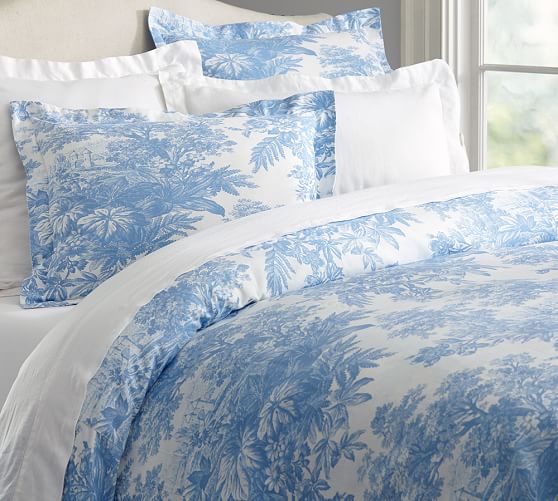 Matine Toile Duvet Cover King Cal King French Blue Pottery Barn