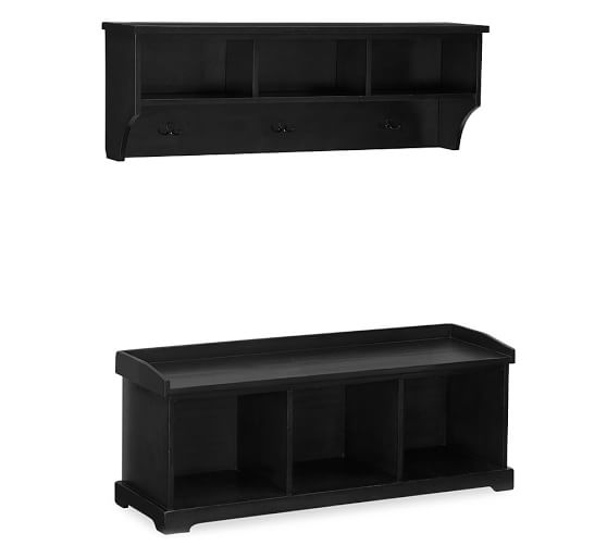 Samantha Entryway Bench Shelf Set Black Pottery Barn