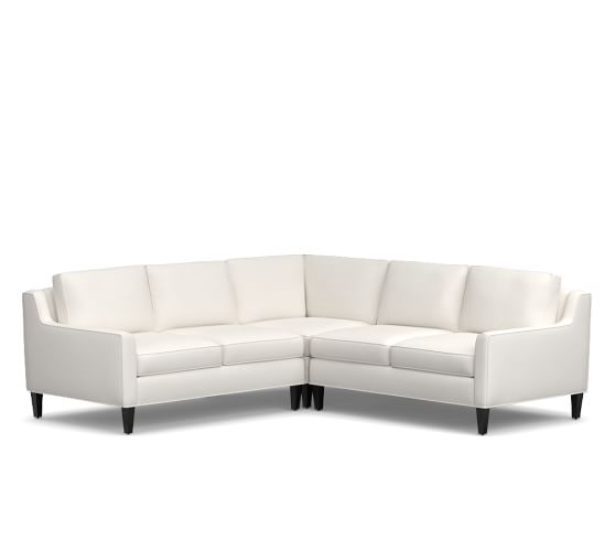 Beverly Upholstered 3Piece LShaped Sectional Pottery Barn