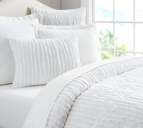 Camille Cotton Cotton Duvet Cover Full Queen White Pottery Barn
