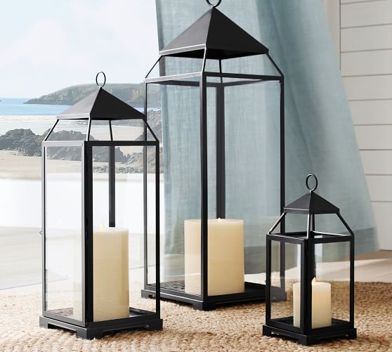 Large Black 17 Tall Square Candle Holder Lantern Lamp Light Outdoor Terrace Candles Holders Accessories - Large Outdoor Glass Candle Holders Large Black 17 Tall Square Candle Holder Lantern Lamp Light Outdoor Terrace Candles Holders Accessories - Large Outdoor Glass Candle Holders