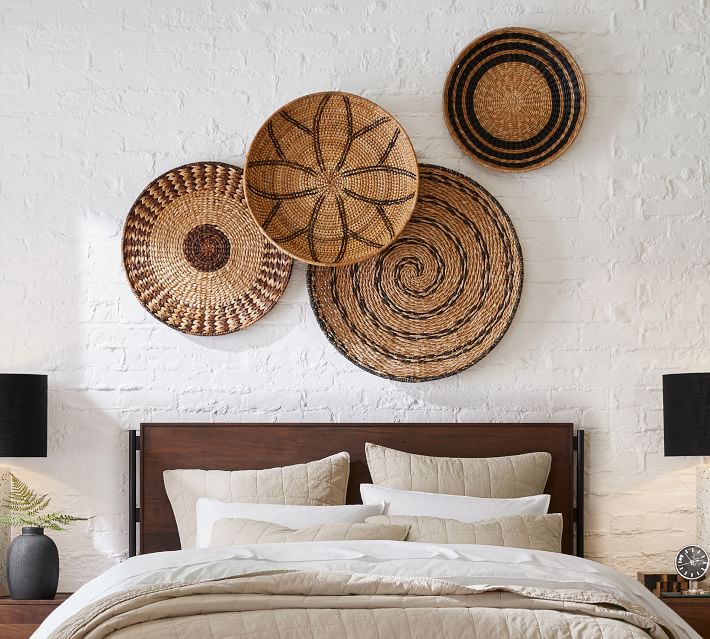 Handwoven Baskets Wall Art Set of 4 Pottery Barn