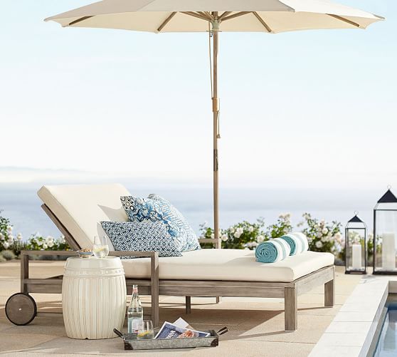 Indio Double Outdoor Chaise Lounge Pottery Barn
