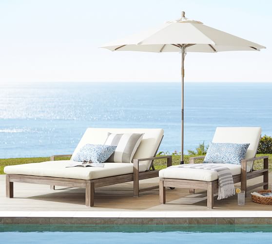 Indio Double Outdoor Chaise Lounge Pottery Barn