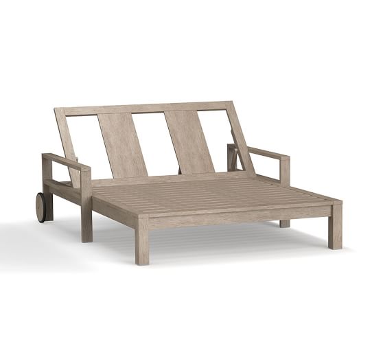 Indio Double Outdoor Chaise Lounge Pottery Barn