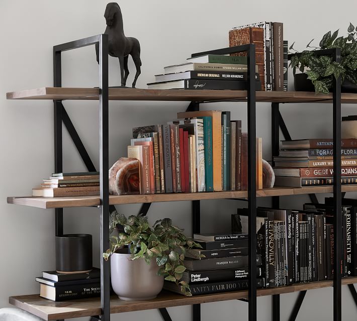 Houston Wood Etagere Bookcase Pottery Barn