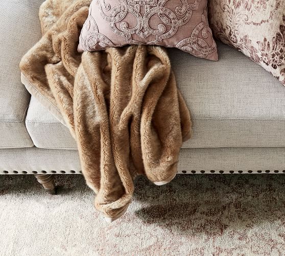 Faux Fur Alpaca Throw Blankets Pottery Barn