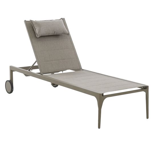 Aeko Outdoor Upholstered Single Chaise Lounge With Wheels Aeko Outdoor Upholstered Single Chaise