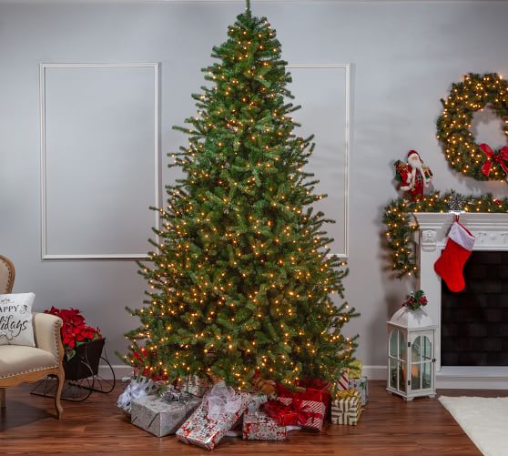 7.5ft/9ft Pre-Lit Faux Norfolk Pine Artificial Christmas Trees ...