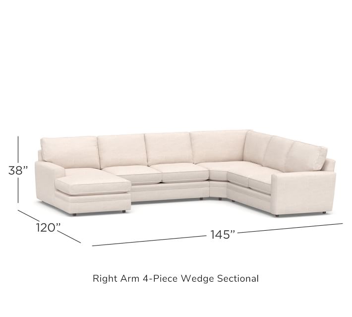 Pearce Square Arm Upholstered 4-Piece Wedge Sectional | Pottery Barn