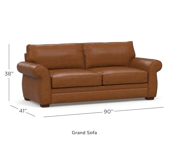 Pearce Roll Arm Leather Sofa Pottery Barn