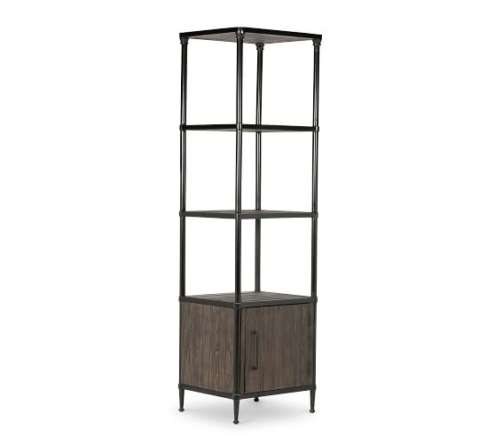 Juno Reclaimed Wood Etagere Bookcase with Door Pottery Barn