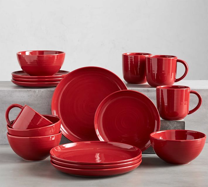 Joshua Stoneware Individual Bowls, Set of 4 Red Pottery Barn