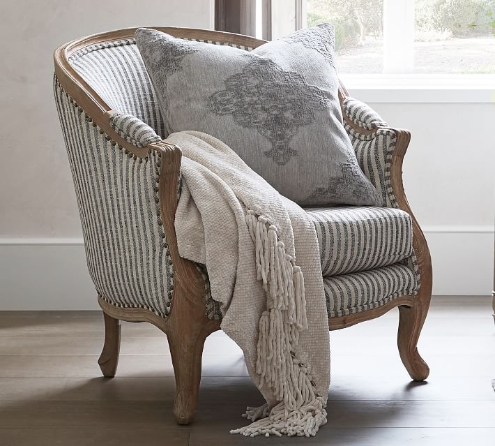 The Emily & Merritt Bergere Upholstered Armchair, Polyester Wrapped