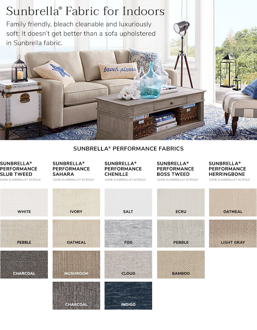 Indoor Sunbrella Fabric Cushions Furniture Pottery Barn