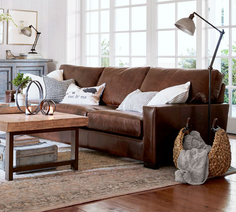 Pbllra30 Pottery Barn Leather Living Rooms Awesome Group 5883