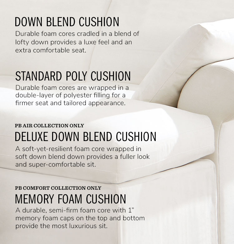 Sofa Cushion Filling Guide Buying Guide Pottery Barn
