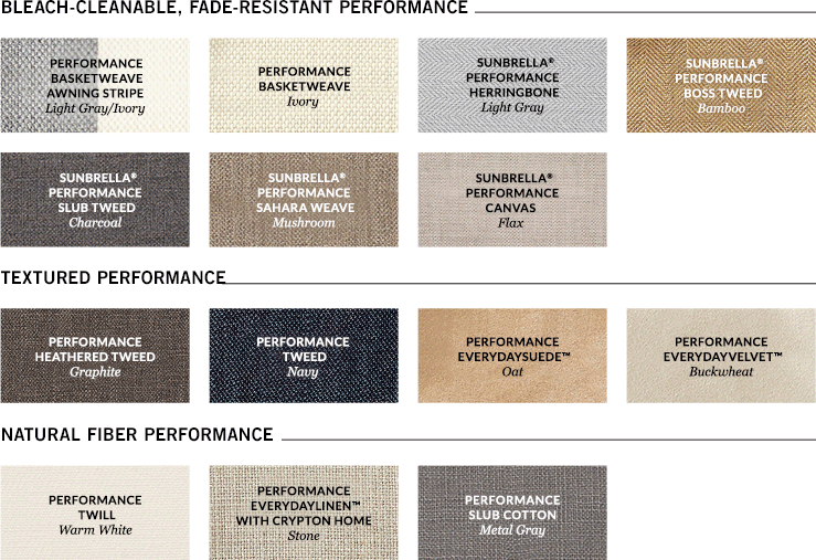 Performance Fabrics Pottery Barn