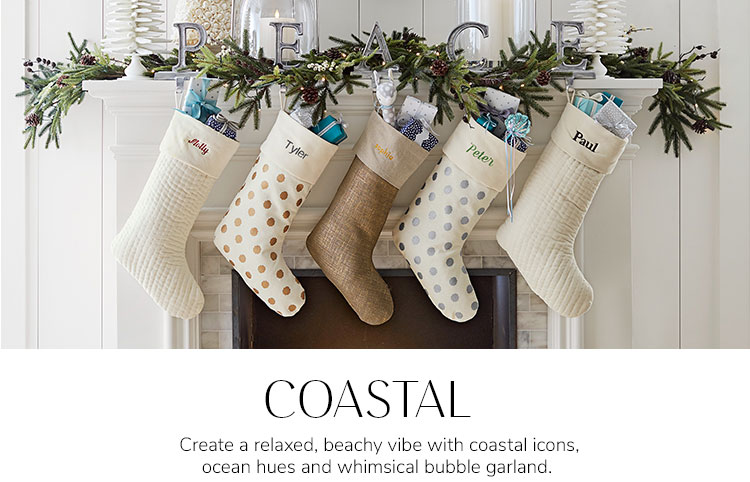 Coastal Christmas Decorations Coastal Decor Pottery Barn